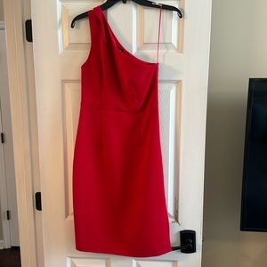 Express midi Dress. Red. Size 2. Side zipper detail.